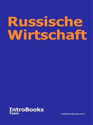 cover image of Russische Wirtschaft